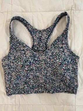 Floral Racerback Crop Tank Top - Multicolor Floral